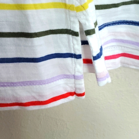 Banana Republic Spring Summer Long Sleeve Rainbow Stripe Shirt Size Medium - Picture 6 of 7